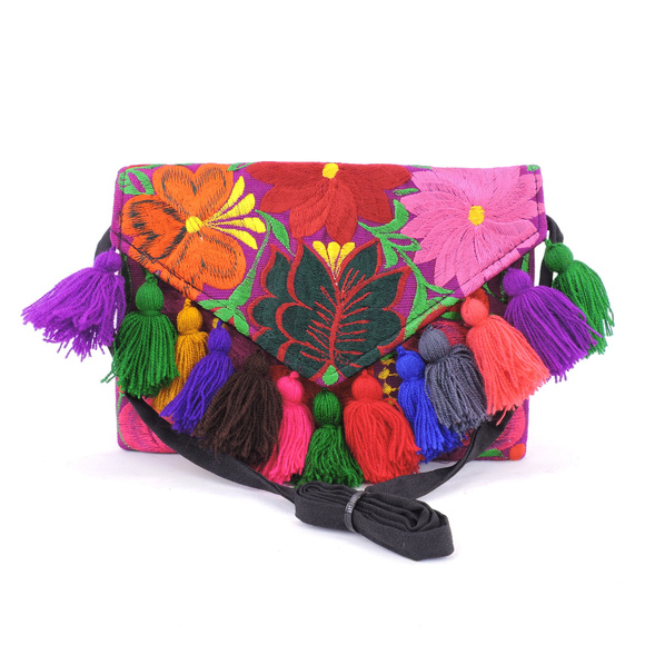 Handmade Boho Crossbody Purse Tassel Embroidered - Picture 3 of 3